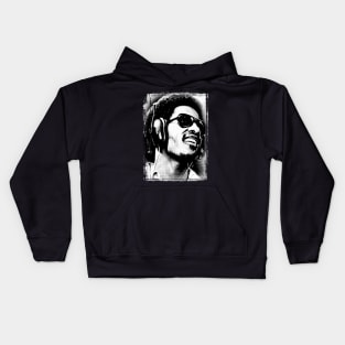 Vintage Stevie Wonder Halftone Pop Art Kids Hoodie